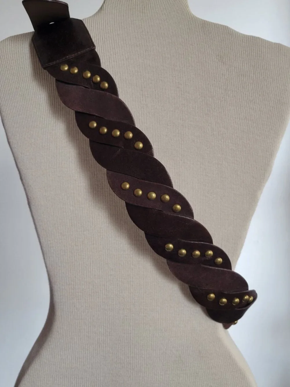 Women's Brown Leather Suede Studded Women's Unbranded Belt